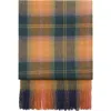 Mango Check Fringe Scarf In Orange