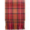 Mango Check Fringe Scarf In Red