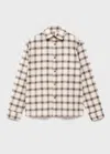 Mango Check Shirt Ivory White In White