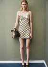 Mango Check Short Dress Off White In Multi