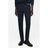 Mango Check Slim Fit Pants In Dark Navy