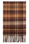 Mango Check Wool Scarf In Brown
