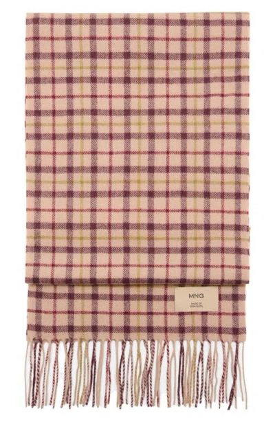 Mango Check Wool Scarf In Multi
