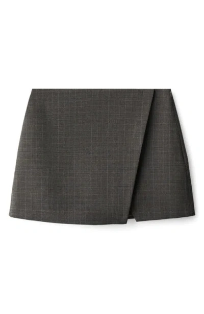 Mango Check Wrap Skirt Brown In Black