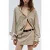 Mango Checked Cotton Shirt In Brown