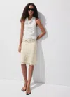 Mango Checked Midi Skirt In Neutral