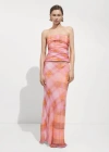 Mango Checked Bandeau Top In Orange