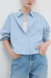Mango Checked Shirt In Blue