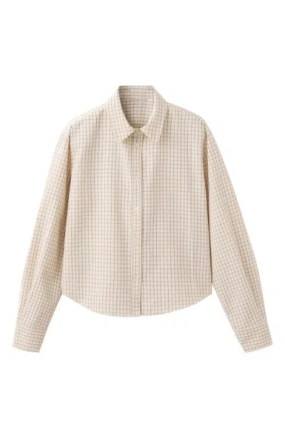 Mango Checked Shirt In Neutral