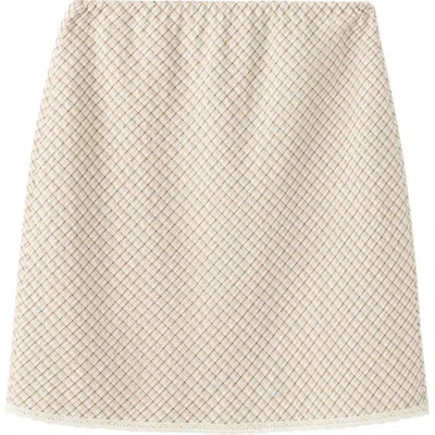 Mango Checkered Midi Skirt In Neutral