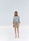 Mango Checked Cotton Shirt In Blue