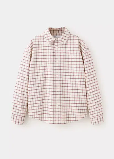Mango Kids' Chemise À Carreaux En Coton In Écru