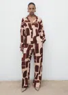 Mango Chemise À Imprimé Géométrique Écru - Femme - Xxl -  In Brown
