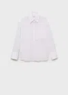 Mango Regular Ramie Shirt Pocket White