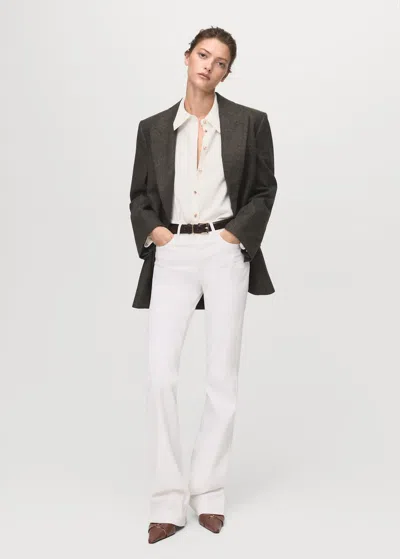 Mango Shirt With Jewel Buttons In White