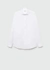 Mango Slim-fit Textured Cotton Suit Shirt White In Blanc