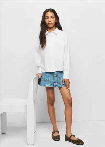 Mango Kids' Chemise Coton Col Classique In White