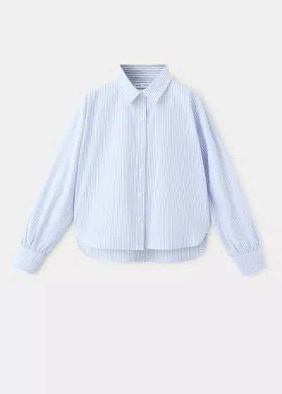 Mango Kids' Chemise Coton Col Classique In Blue