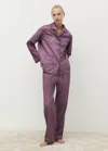 Mango Chemise Coton Garment-dyed Prune - Femme - L -  In Purple