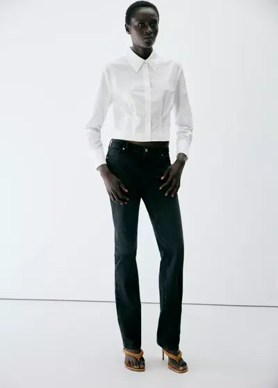Mango Chemise Coton Pinces In Blanc Cassé