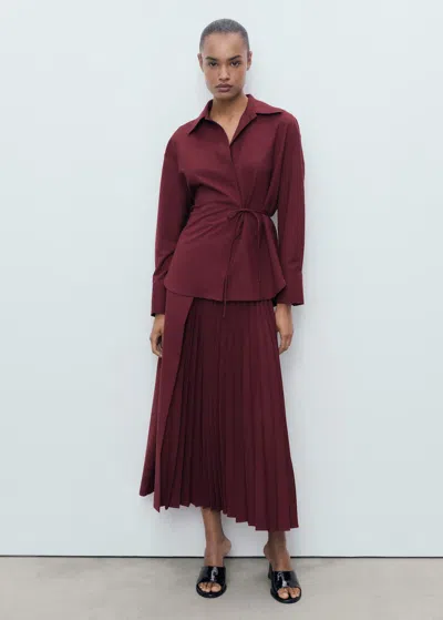 Mango Chemise Croisée Naud Bordeaux - Femme - Xl -  In Burgundy