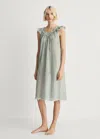 Mango Cotton Nightdress Overdyed Lace Pastel Green