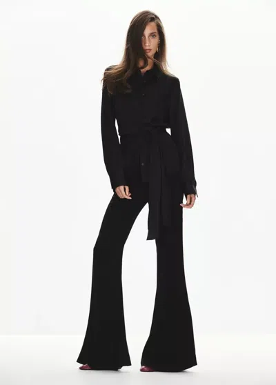Mango Chemise Droite Détail Naud In Noir