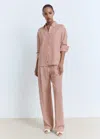 Mango Stripe Button-up Shirt In Pink