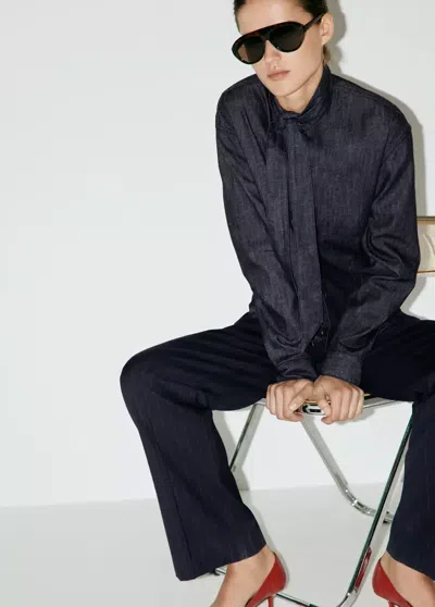 Mango Chemise En Jean Naud In Bleu
