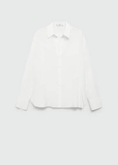 Mango Lyocell Fluid Shirt In White