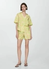 MANGO PRINTED SHORT-SLEEVED SHIRT LIME