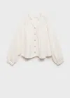 Mango Puffed Sleeves Shirt In White