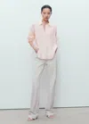 Mango Modal Shirt With Rhinestones Pastel Pink In Neutral