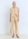 Mango Chemise Oversize Manches Courtes Marron Moyen - Femme - Xl -