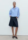 Mango Oversize Button-up Shirt In Blue