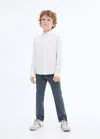 Mango Printed Oxford Shirt In White