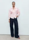 Mango Shirt With Pleats And Pockets In Pink