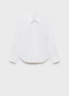 Mango Slim-fit Poplin Shirt In White