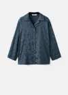 Mango Chemise Pyjama Bleu Nuit - Femme - L -  In Blue