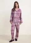 Mango Printed Pyjama Shirt With Piping Plum In Pink