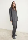 Mango Poplin Pyjama Shirt Charcoal In Gray
