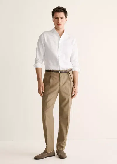 Mango Regular-fit Linen Shirt In White