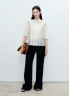 Mango Semi-transparent Lyocell Shirt With Flowers White In White