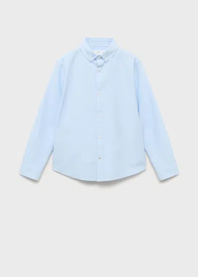 Mango Kids' Slim-fit Oxford Shirt In Blue