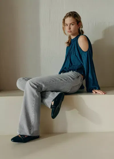 Mango Chemise Venom In Bleu Pétrole