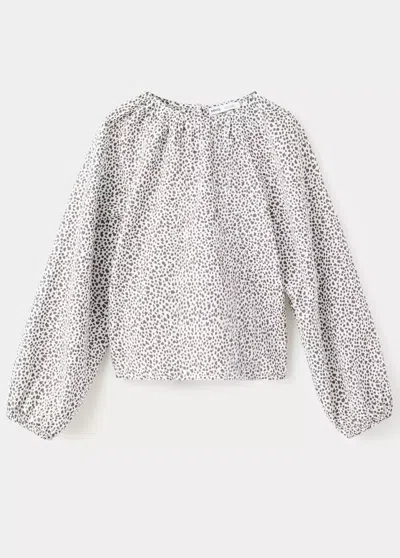 Mango Kids' Chemisier Coton Imprimé Animal In Gray