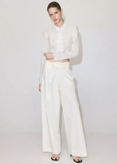 Mango Chemisier En Mousseline À Texture Semi-transparente In White