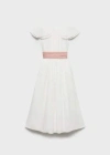 Mango Chiffon Dress With Bow White In White