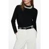 Mango Chimney Mock Neck Sweater In Black