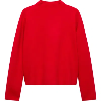 Mango Chimney Mock Neck Sweater In Red